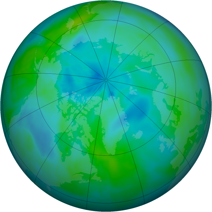 Arctic ozone map for 13 September 2009